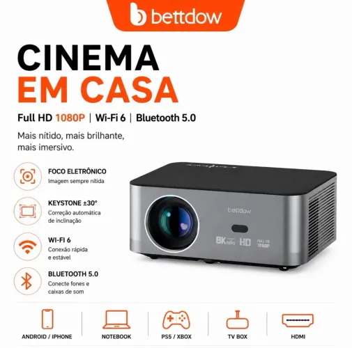 BETTDOW AC1041 Projetor Inteligente Full HD 1080P