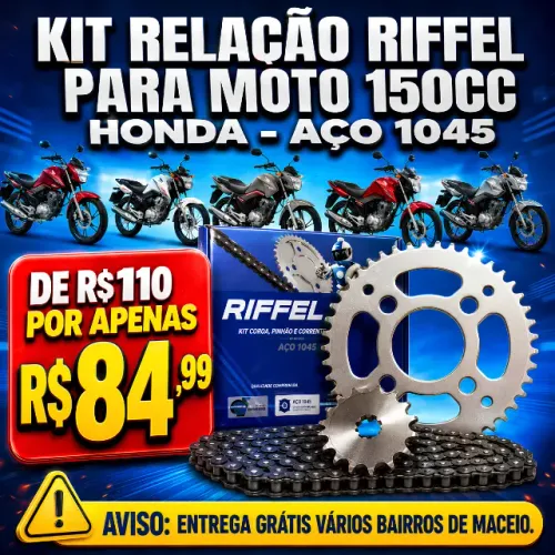 Kit Relação Riffel Honda 150cc em Aço 1045