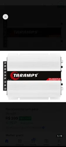 Módulo taramps 800 x4 canal 1 ano de garantia