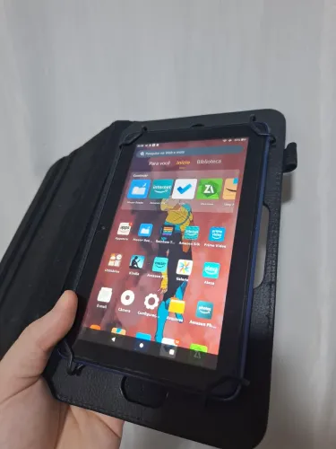 Tablet fire 7 com capa 64 gb de memória