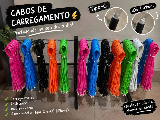 Cabos para carregamento celular