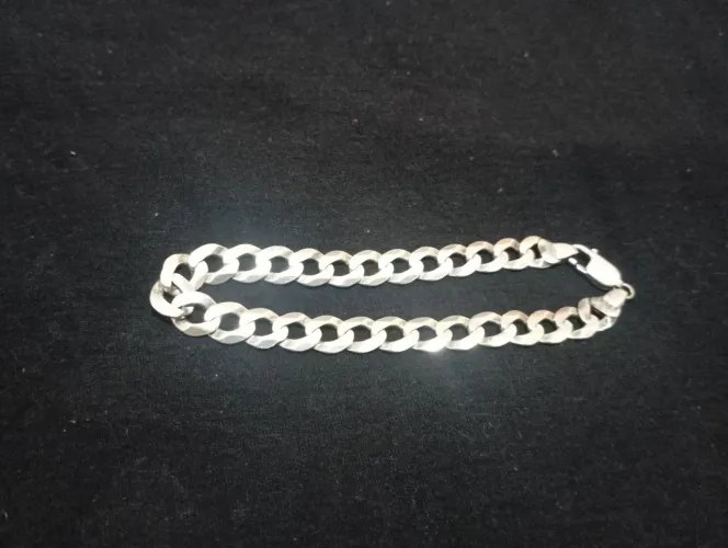 Pulseira de prata escamada 9mm