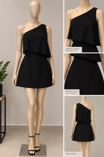 Conjunto NOVO preto linho premium