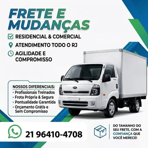 Frete e Mudanças em Rio de Janeiro e cidades próximas- Rápido, Seguro