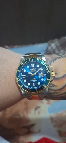 Relógio Masculino Pro driver prata e dourado 30021 abi