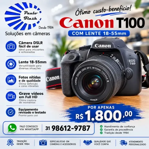 Canon T100 - com 18-55 SUPER NOVA COM GARANTIA