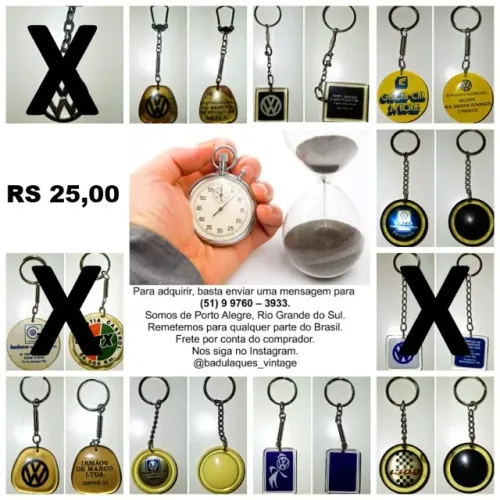 Chaveiros Antigos de Concessionárias Volkswagen - VW.