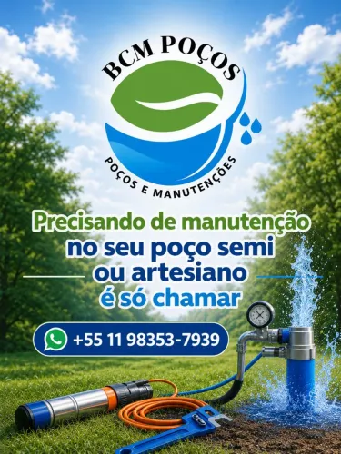 Manutenção para poços semi ou artesiano