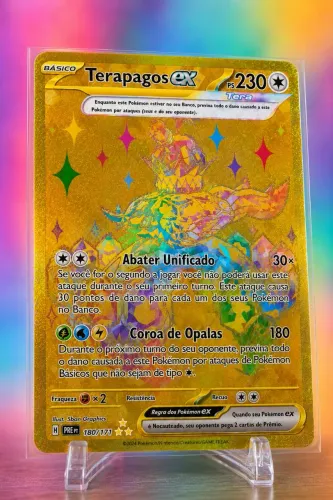 Carta Pokémon Terapagos ex Gold Hiper Rara 180/171 PT-BR - Original