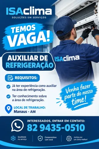 Auxiliar de Refrigeração em Manaus