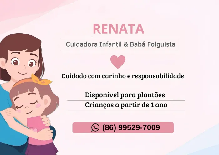 Sou cuidadora infantil, faço plantão e sou babá folguista tbm 