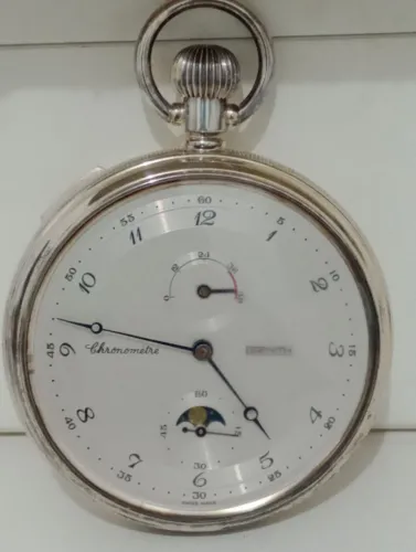Relógio de bolso RARO Zenith caixa confeccionada em prata 925muito procurado!