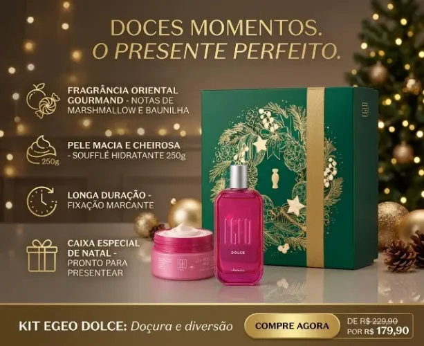 Kit Presente Egeo Dolce O Boticário: Perfume 90ml + Soufflé Hidratante 250g