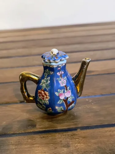 mini bule chinês decoração bibelô miniatura porcelana antigo antiquário cozinha coleção 