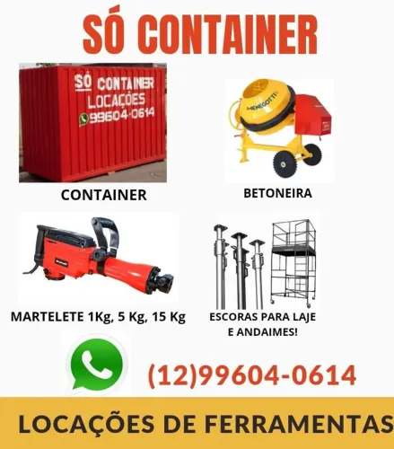 Locação de container e equipamentos para sua obra