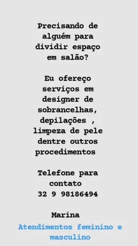 Trabalho com Depilações Sobrancelhas Limpeza de Pele e outros procedimentos em estética