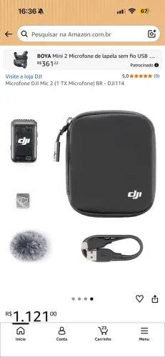 Microfone DJI Mic 2 (1 TX) BR-DJI114