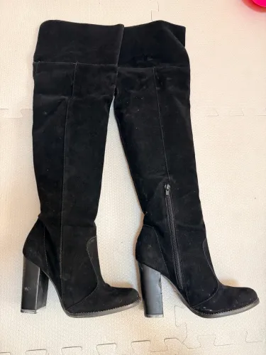 Bota camurça over knee 