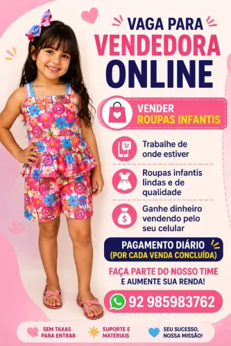 Vaga para vendedora online (renda extra)
