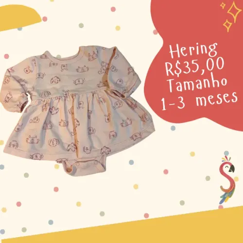Body Vestido Bichinhos Hering