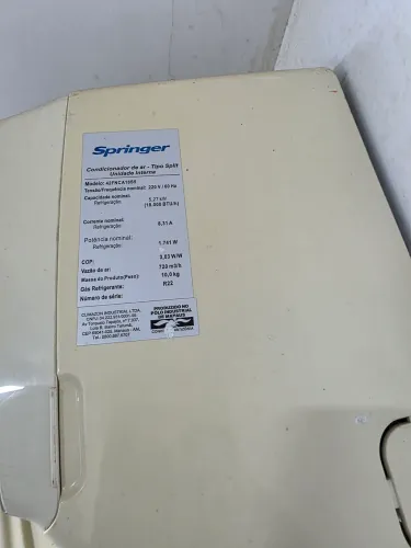 Ar condicionado springer 18 mil btu