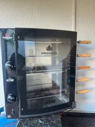 Forno Assador Rotativo Industrial Elétrico PRAC-05 T - Gás Baixa Pressão 5 Espetos