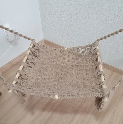 Cama rede  para pet em crochê 