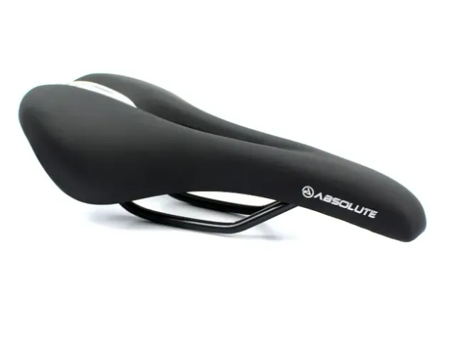 Banco Selim Bicicleta Absolute - Preto/Cinza Vazado 142mm  52699