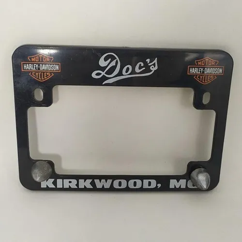 Suporte de Placa de Motocicleta com a propaganda da Harley-Davidson