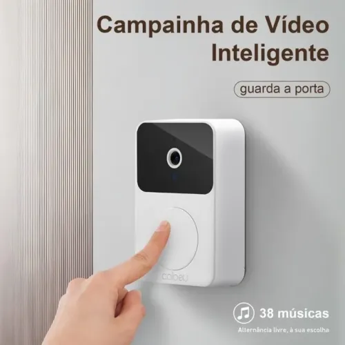 Campainha Câmera Vídeo Porteiro Sem Fio Wi-Fi HD Inteligente vê Pelo Celular.