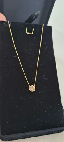 Colar em ouro, PINGENTE em diamantes brancos, nova! Joalheria Ivan jóias. 