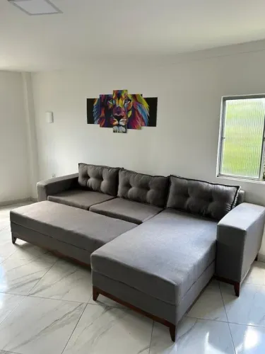 SOFA BIG CHAISE 3,0 LARGURA TECIDO LINHO R$ 2999,99 à vista 