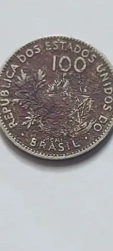 Moeda De 100 Réis Mcmi (1901) No Estado Natural Atual sem limpeza