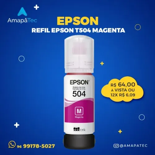 Garrafa para Ecotank magenta 504 Epson