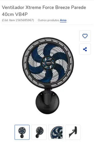 Ventilador de parede Arno Xtreme breeze silencioso potente 40cm 110v