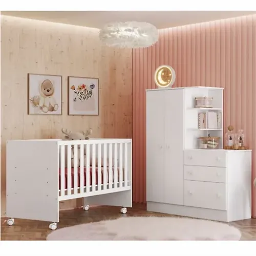 Quarto de Bebê Completo Roupeiro/Cômoda e Berço Doce - Entrega/Montagem Grátis para Fortal