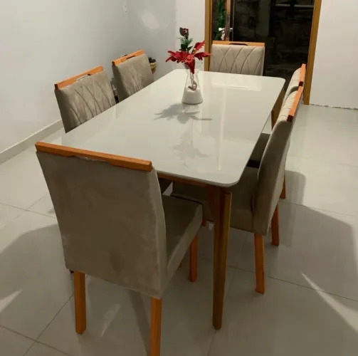 Mesa de Jantar 1,60 com 6 Cadeiras NOVO ULTIMA PEÇA