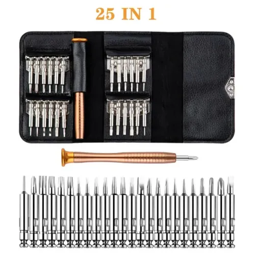 Kit Chaves 25 em 1 Magnética para Reparo de Celular De Fenda Torx e Phillips