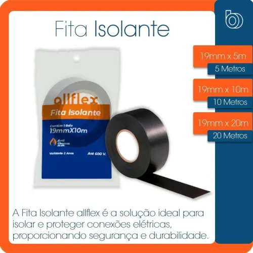 Fita isolante Allflex 5M (Honestidade e Qualidade Distribuidora JK Eletrônicos)