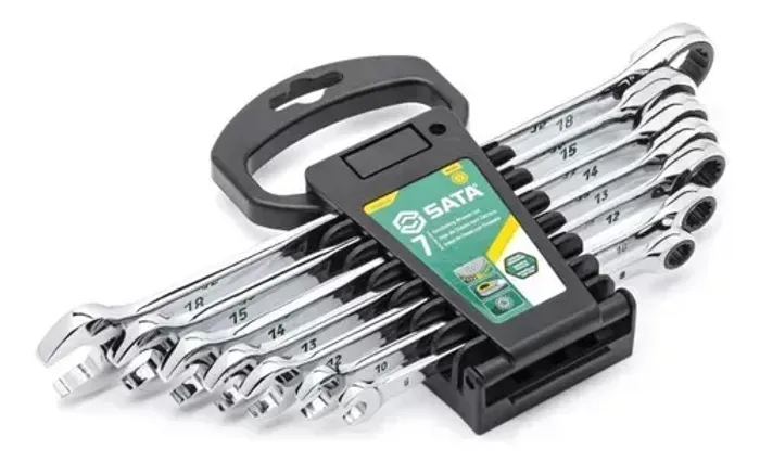 Jogo Chave Combinada Com Catraca 120 Xp C/7pcs-Sata
