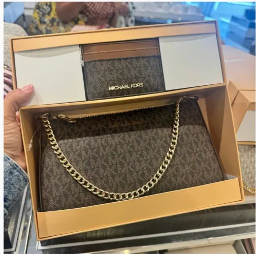 Kit presente Michael Kors - Bolsa + porta cartões 