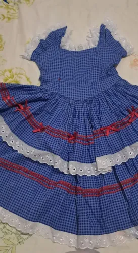 Baixou! Vestidos Xadrez Azul com Detalhes BAIXOU!