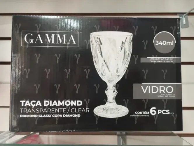 Conjunto de Taças Diamond 340ml - 6 Unidades | Linha GAMMA