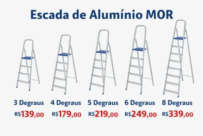Escada Alumínio 6 Degraus 