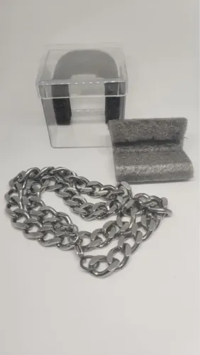 Cordão aço inox de corrente grossa + caixinha de brinde