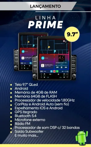 TESLA 9'? POLEGADAS PRIME ANDROID 4/64 COM CARPLAY