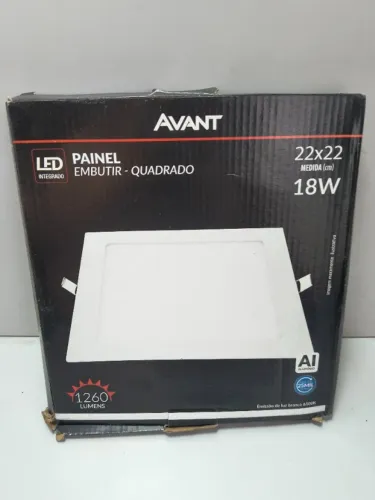 Lote 16 Painel Led Embutir Quadrado 22x22 18w 1260Lumens Avant