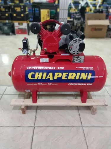 Compressor de Ar 110L Profissional 140psi 2cv weg 10 Pés Chiaperini (Loja)