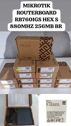 ROTEADOR MIKROTIK ROUTERBOARD HEX S RB760IGS CINZA