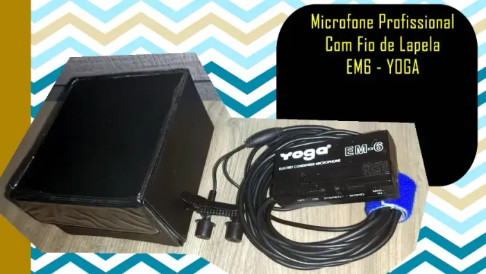 Microfone Profissional Com Fio de Lapela EM6 - YOGA